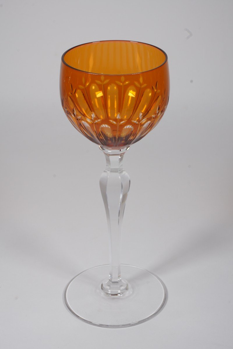 Rhine Wine Glass, Roemer Crystal Baccarat Orange-photo-2