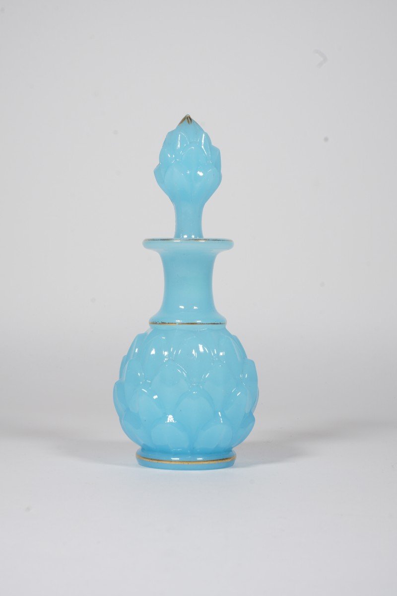 Flacon de Toilette, Parfum, Opaline Baccarat Bleu-photo-3