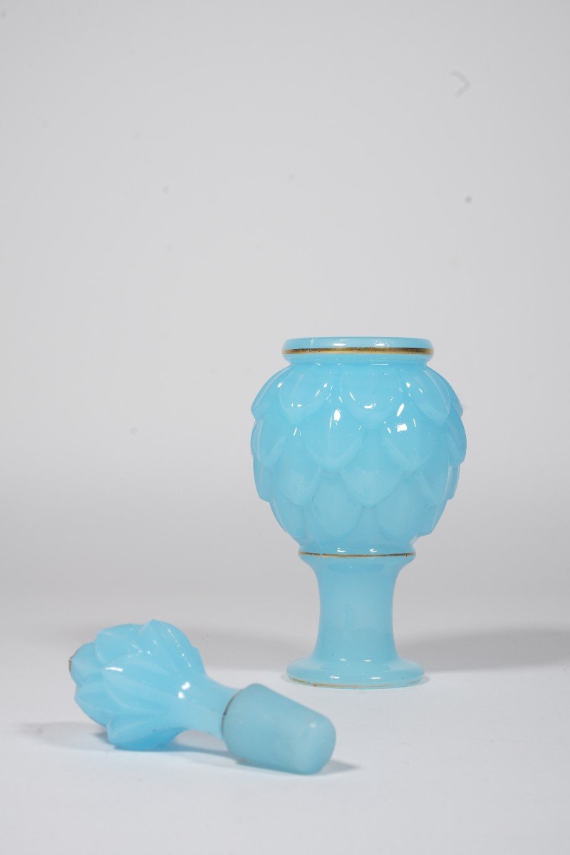 Flacon de Toilette, Parfum, Opaline Baccarat Bleu-photo-2