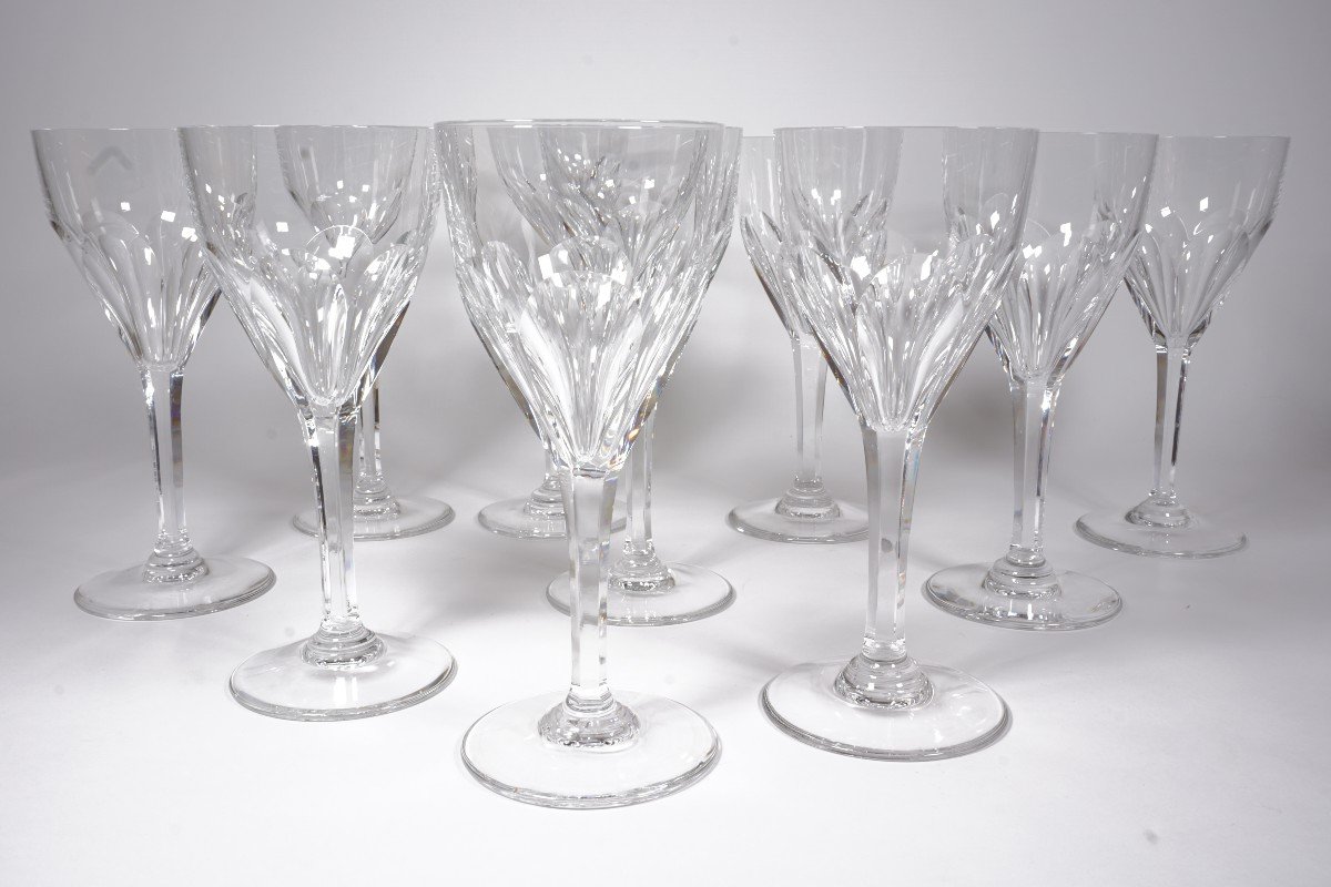 10 Saint Louis Bristol Crystal Water Glasses-photo-3