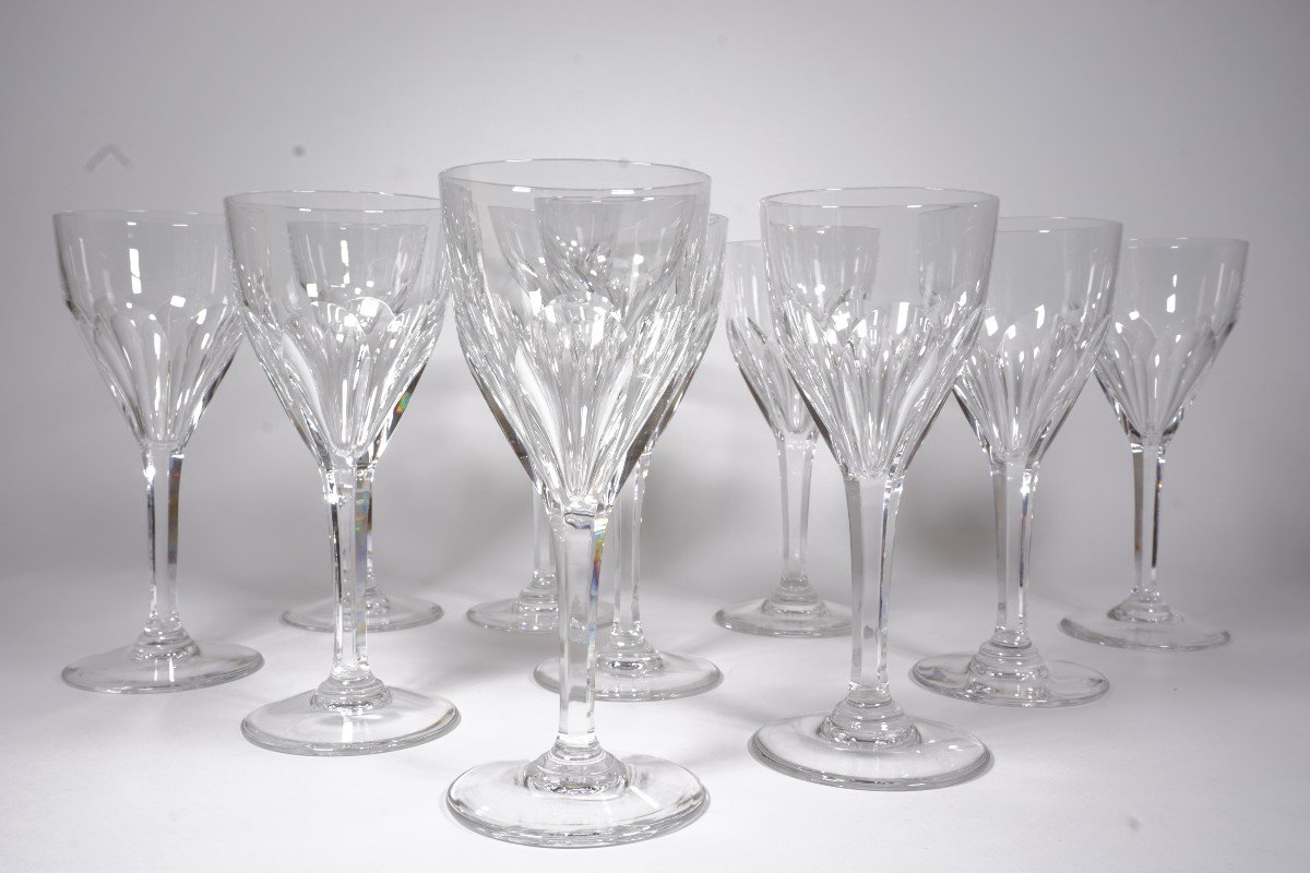 10 Saint Louis Bristol Crystal Water Glasses