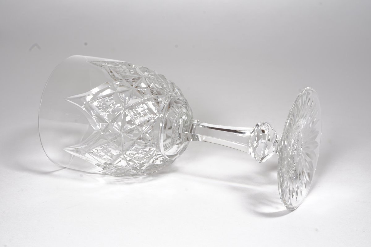 8 Verres à Vin De Bordeaux Cristal Baccarat Colbert-photo-4