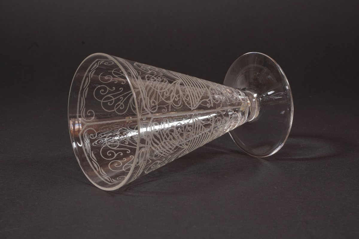 8 Baccarat Crystal Engraved Glasses-photo-2