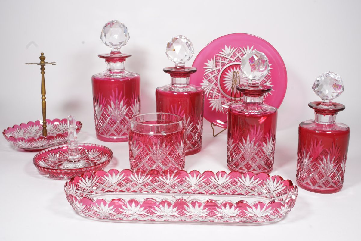 Garniture de toilette Cristal Baccarat rouge-photo-2