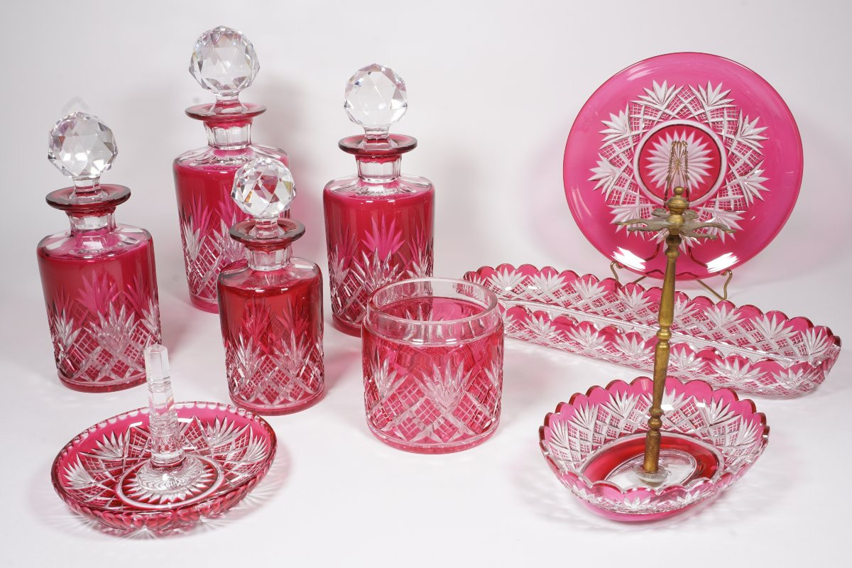 Garniture de toilette Cristal Baccarat rouge-photo-4