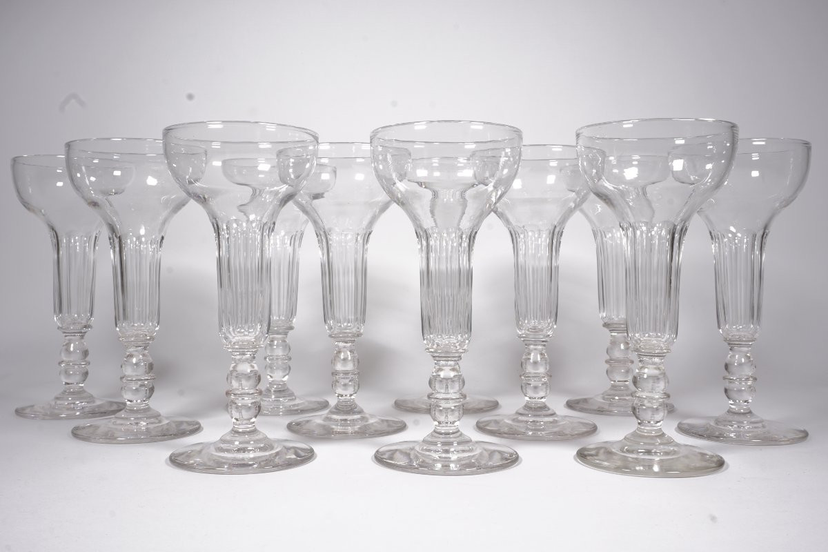 Flutes, verres à champagne cristal ancien Baccarat-photo-1