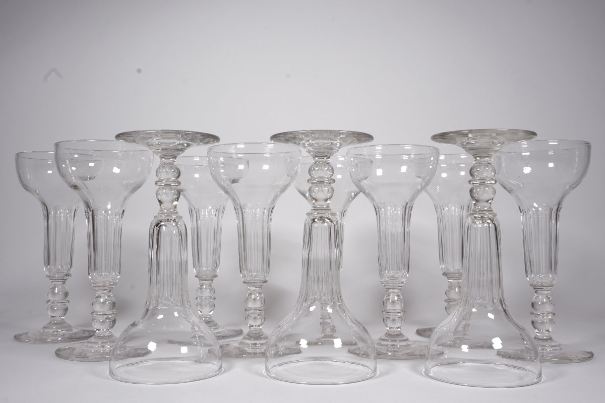 Flutes, verres à champagne cristal ancien Baccarat-photo-2