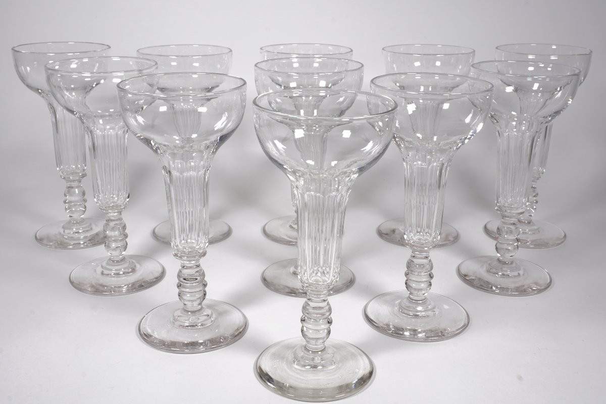 Flutes, verres à champagne cristal ancien Baccarat-photo-5