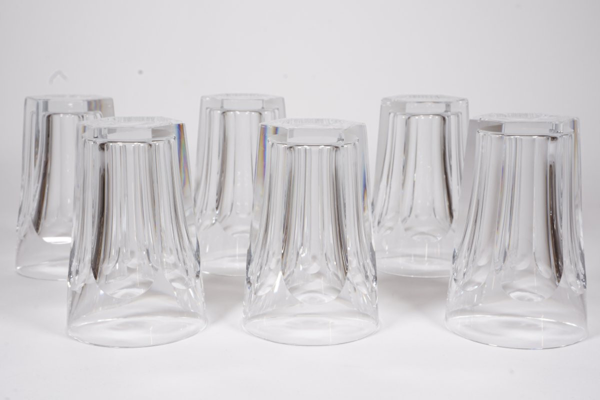 6 verres, gobelets cristal Baccarat Harcourt, Malmaison-photo-5