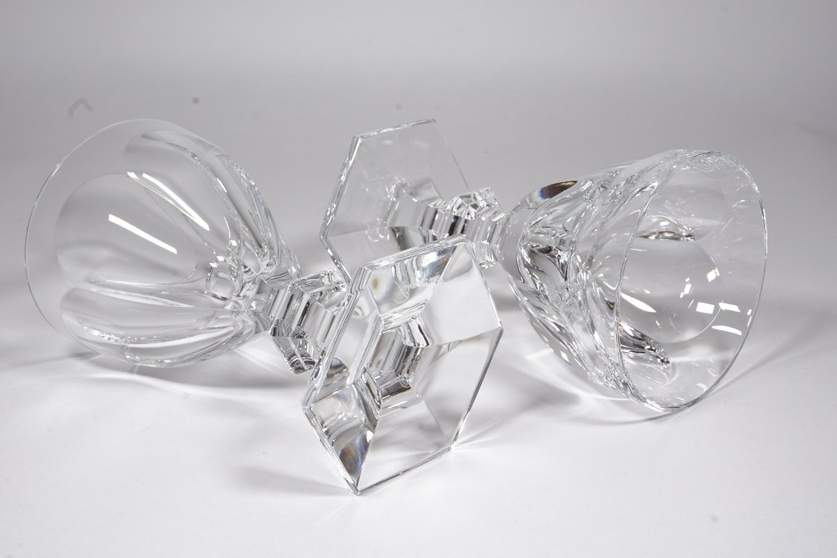 2 verres à vin N°3 cristal Baccarat Harcourt-photo-2