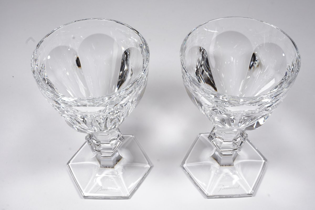 2 verres à vin N°3 cristal Baccarat Harcourt-photo-3