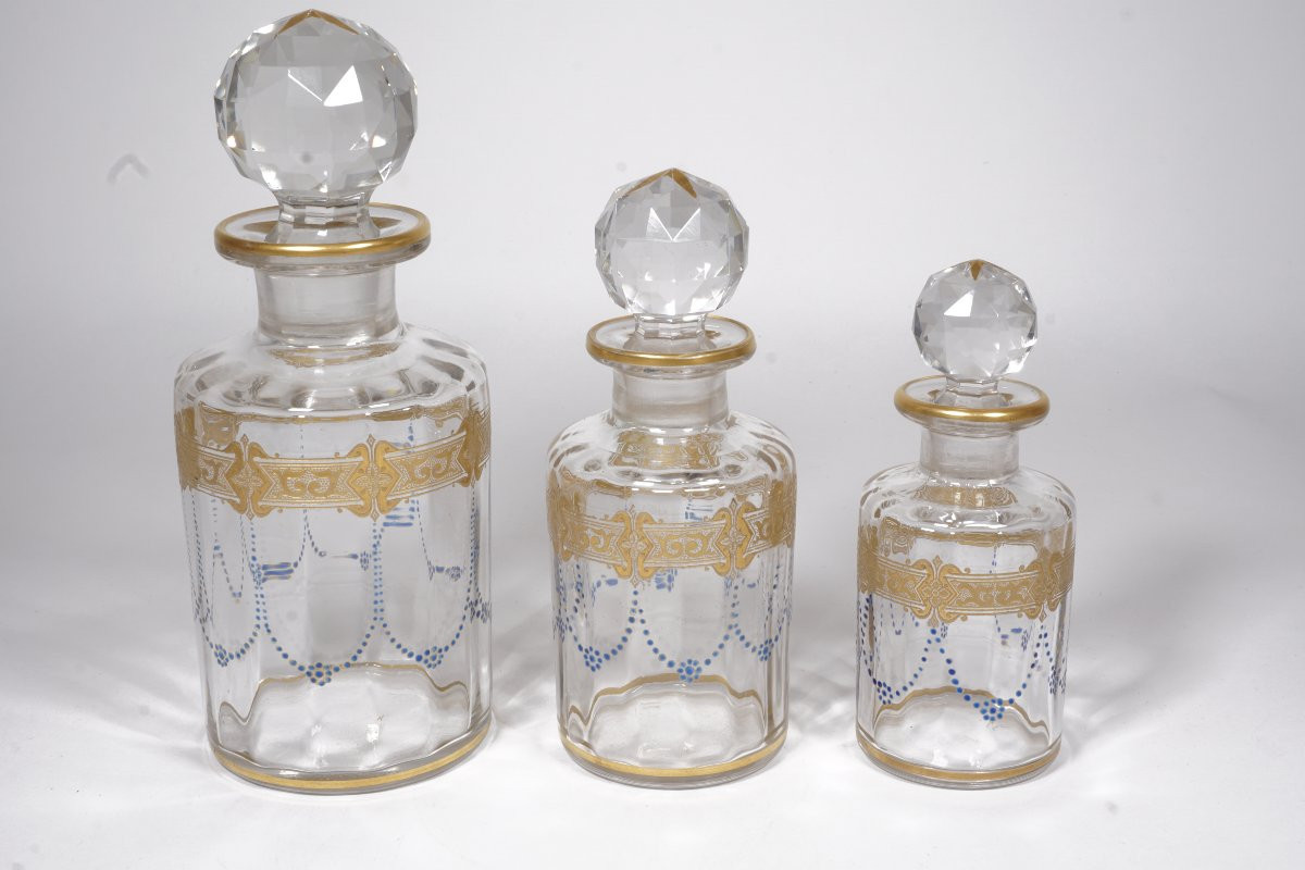 Garniture, ensemble de toilette, parfum, cristal Baccarat Georges Chevalier?-photo-4