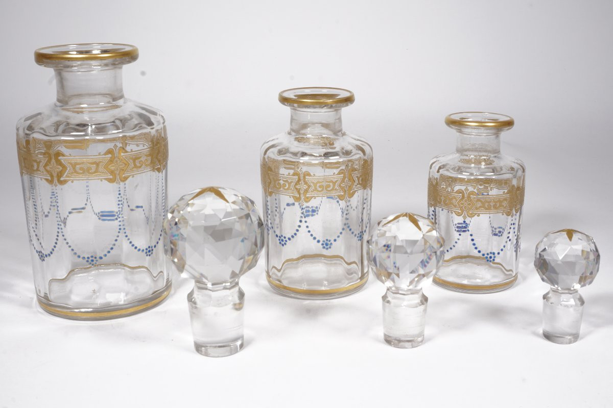 Garniture, ensemble de toilette, parfum, cristal Baccarat Georges Chevalier?-photo-5