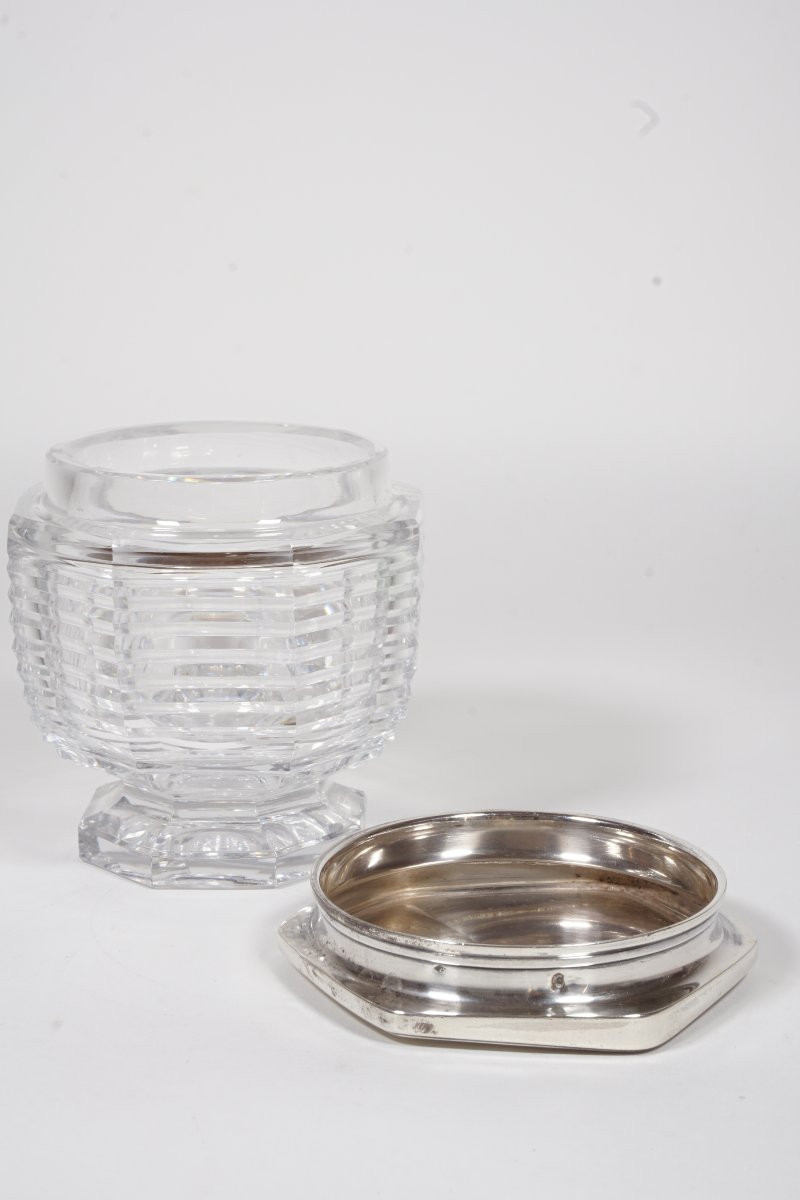 Ensemble parfum , garniture de toilette argent massif cristal Baccarat-photo-4