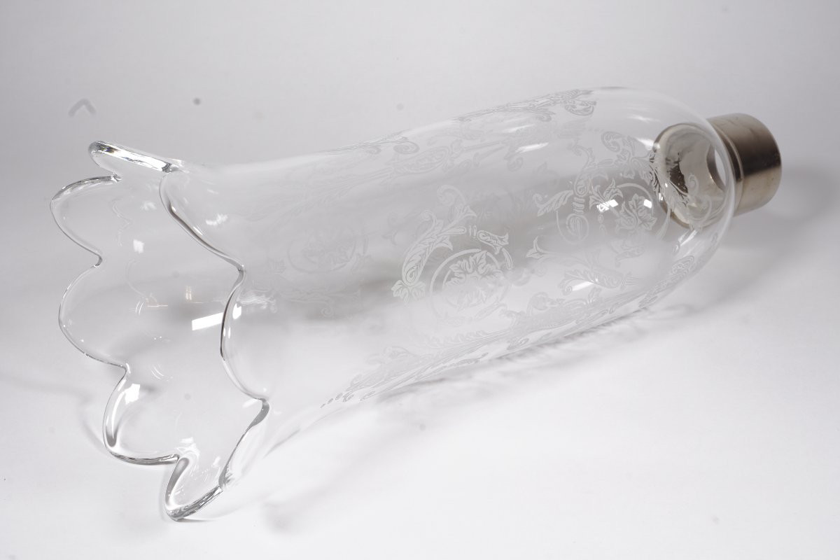 Photophore, bougeoir cristal Baccarat bambou tors-photo-1