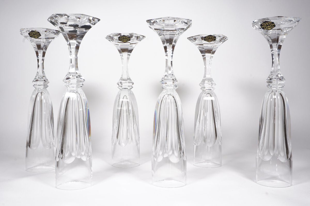6 flutes à champagne cristal Saint Louis Chambord-photo-3