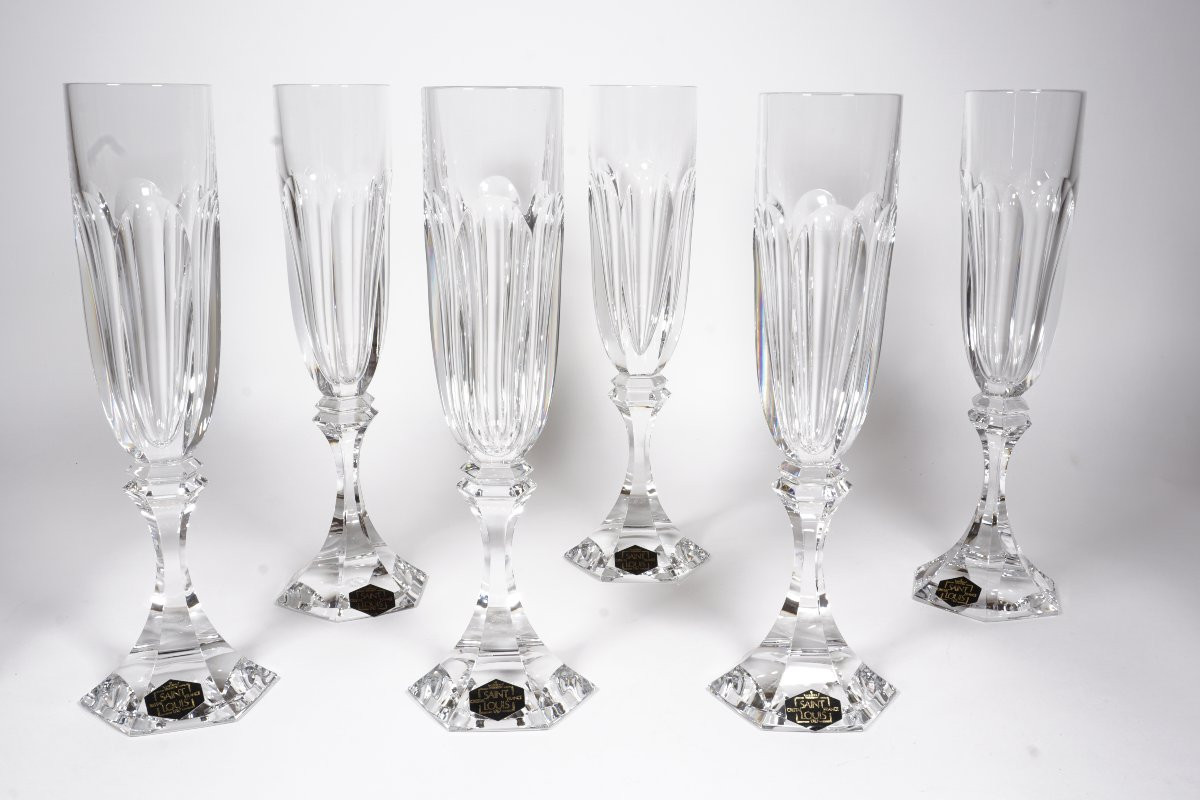 6 flutes à champagne cristal Saint Louis Chambord-photo-4