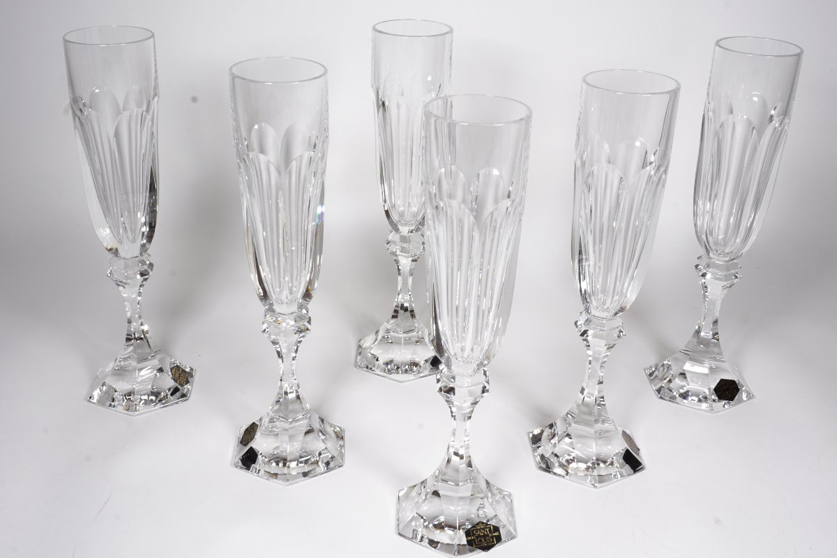 6 flutes à champagne cristal Saint Louis Chambord-photo-1