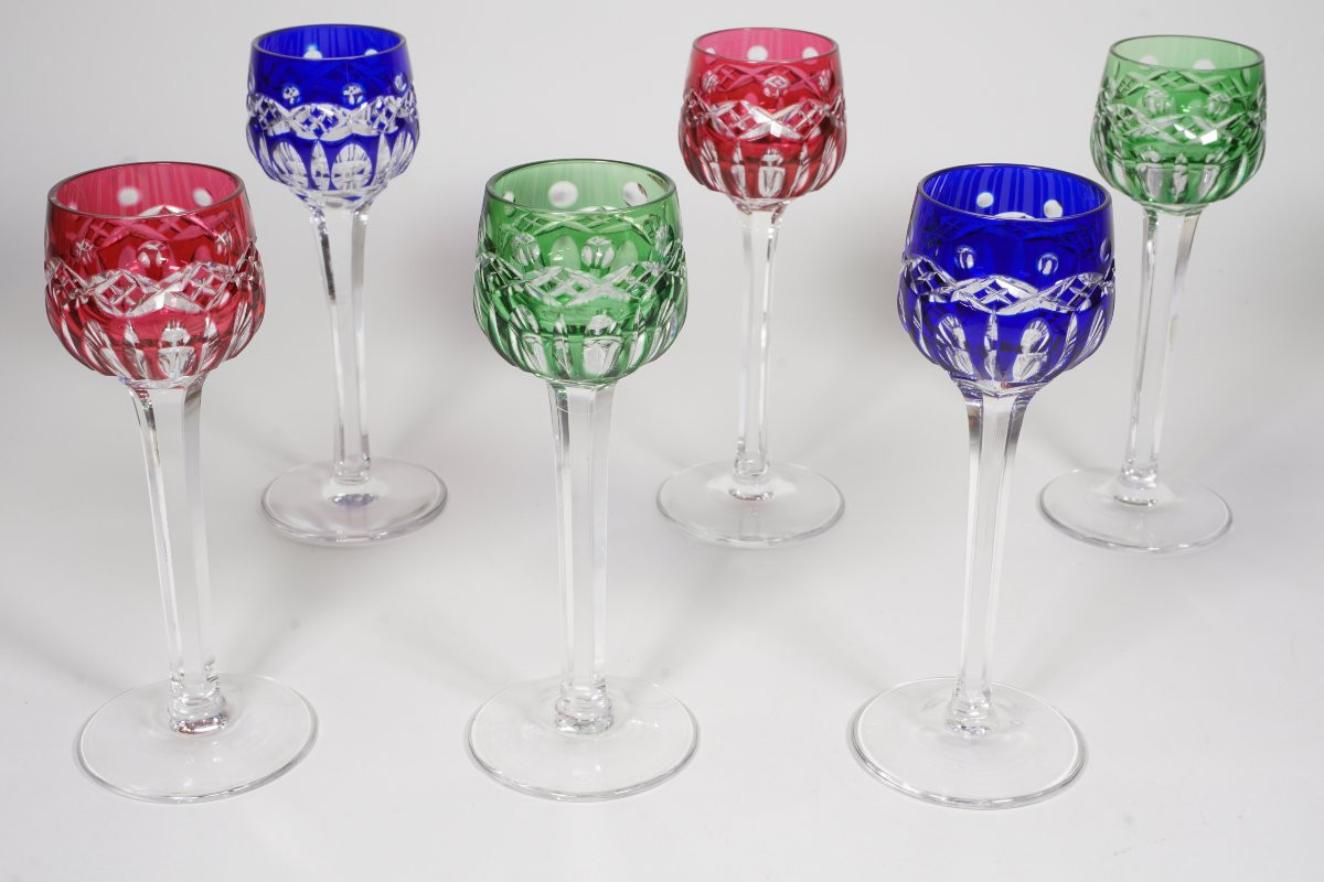 6 verres à liqueur cristal Saint Louis Traminer-photo-3