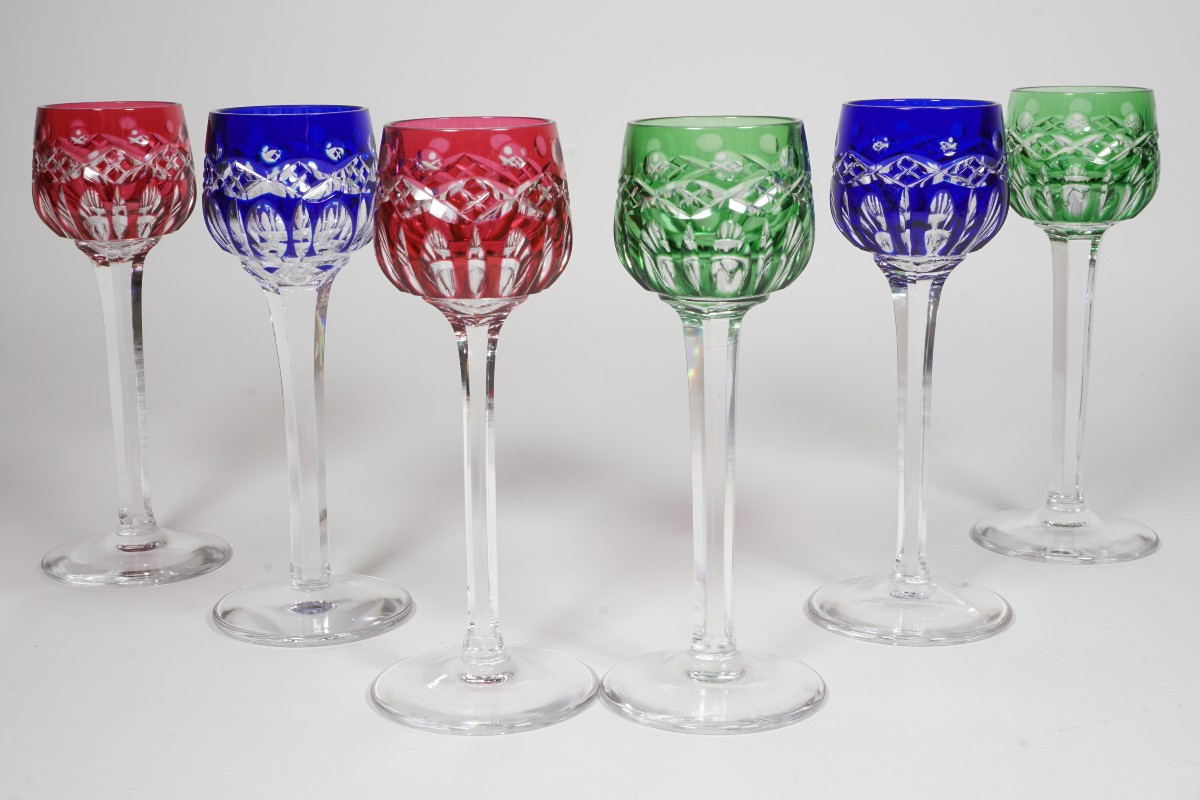 6 verres à liqueur cristal Saint Louis Traminer