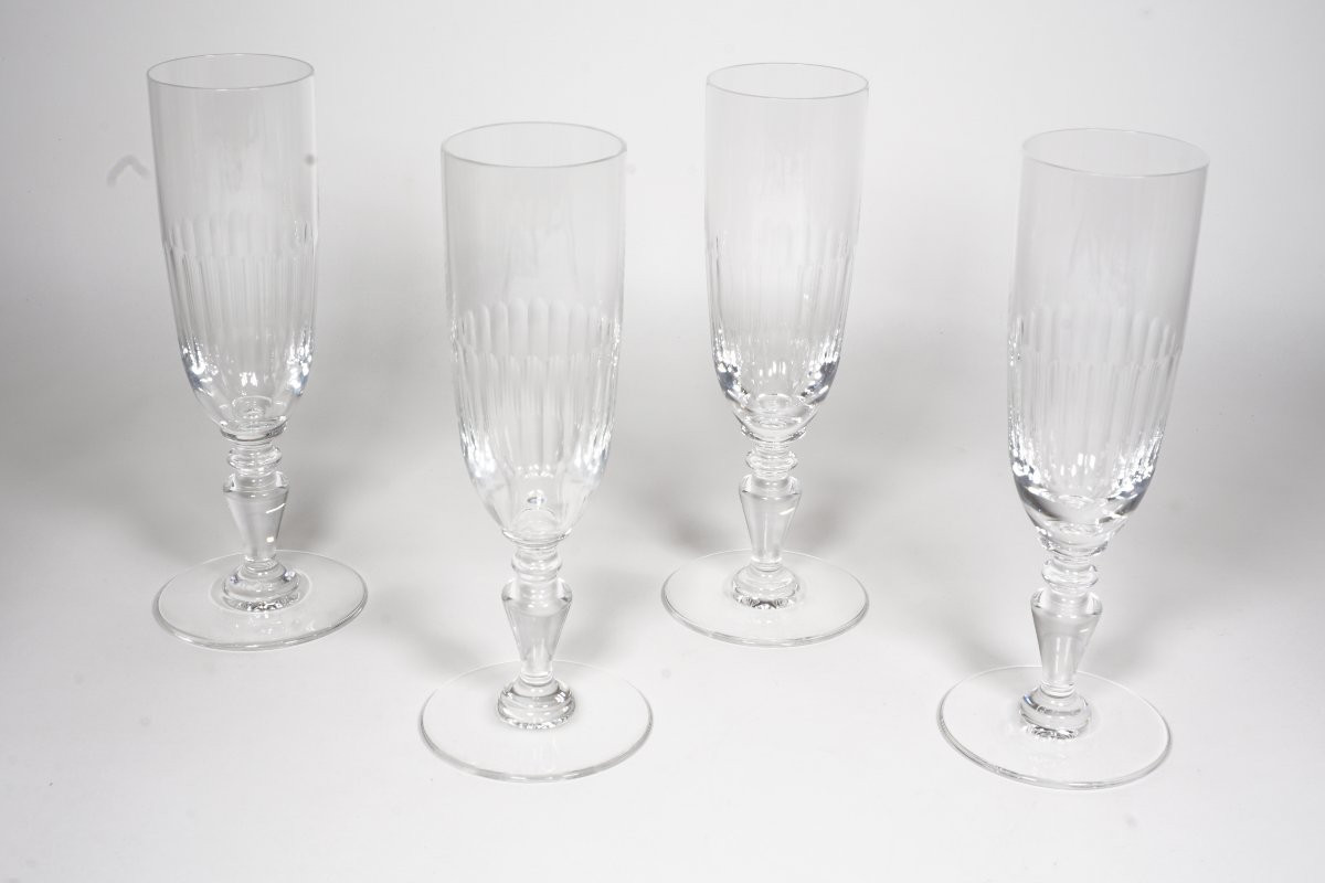 4 flutes à champagne cristal Baccarat Renaissance-photo-3