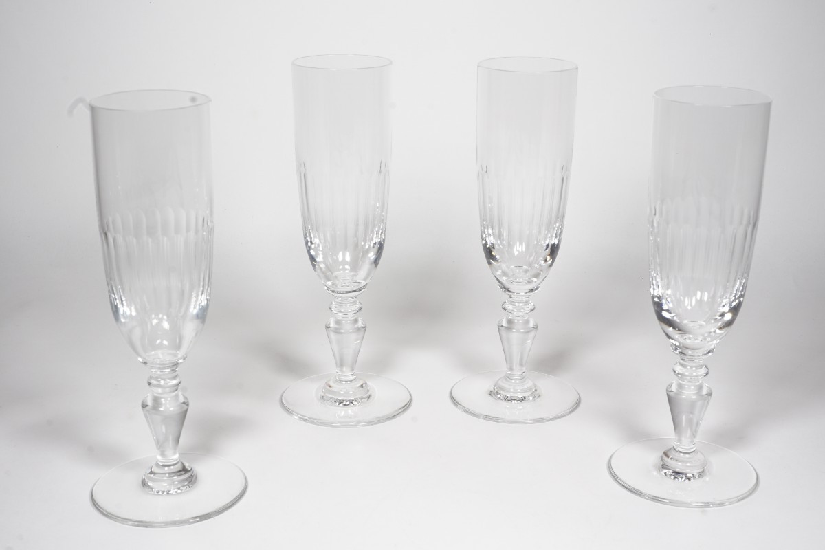 4 flutes à champagne cristal Baccarat Renaissance