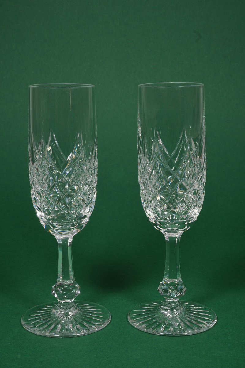2 flutes à champagne cristal Baccarat Renaissance (10 disponibles)-photo-3