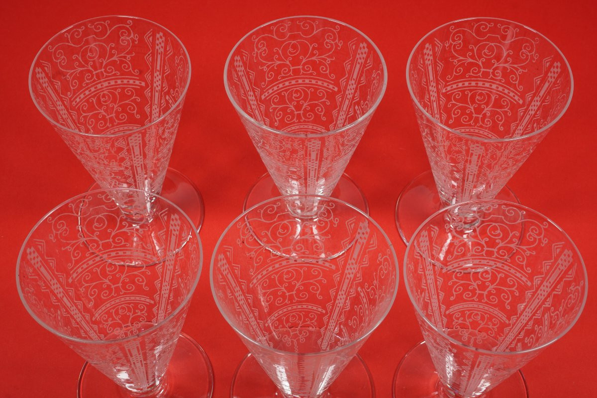 6 Baccarat Lido Crystal Wine Glasses-photo-3