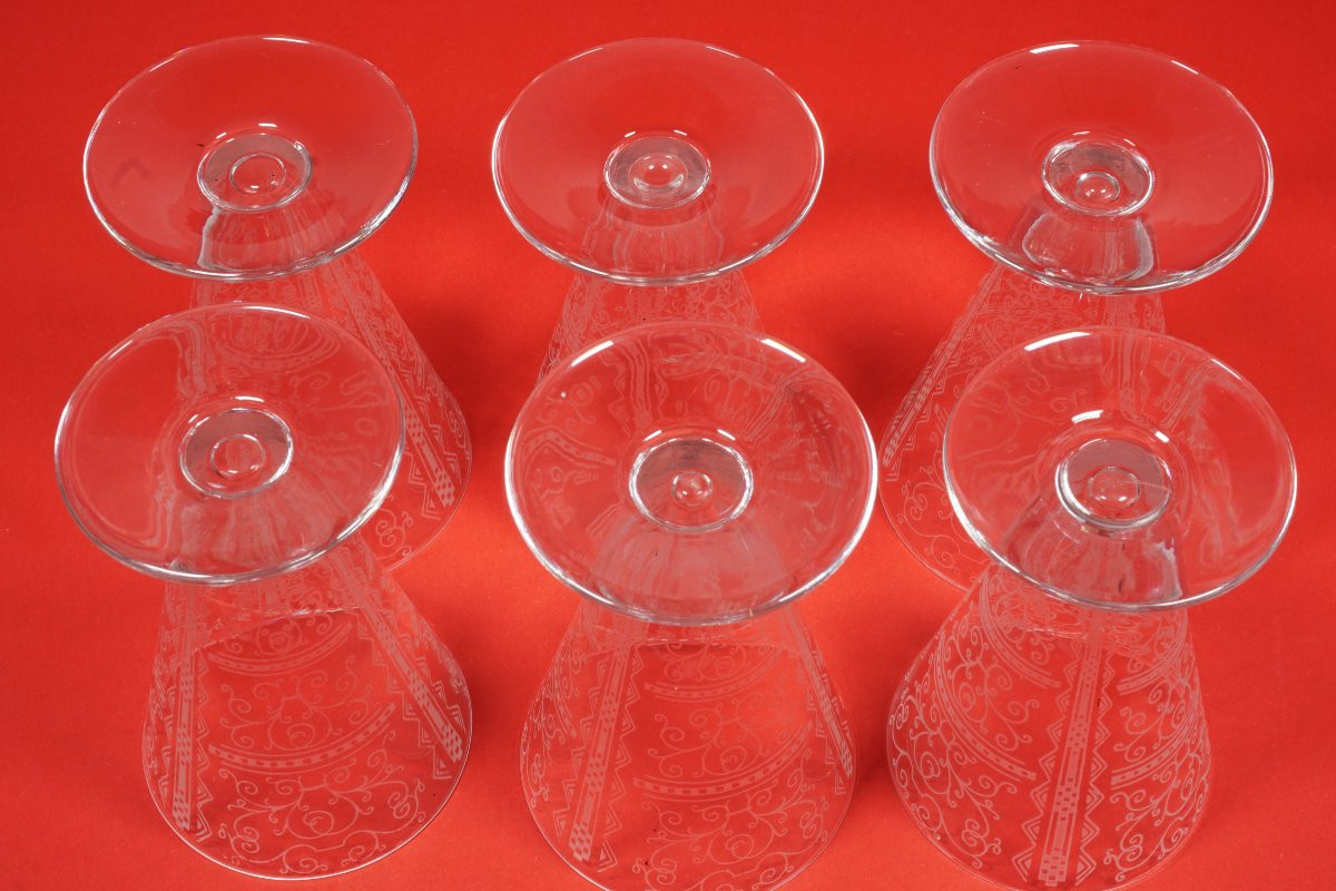 6 Baccarat Lido Crystal Wine Glasses-photo-4