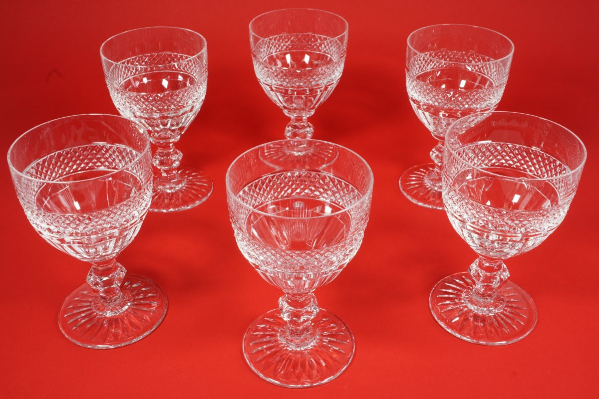 6 verres à eau N°2 cristal Saint Louis Trianon-photo-3