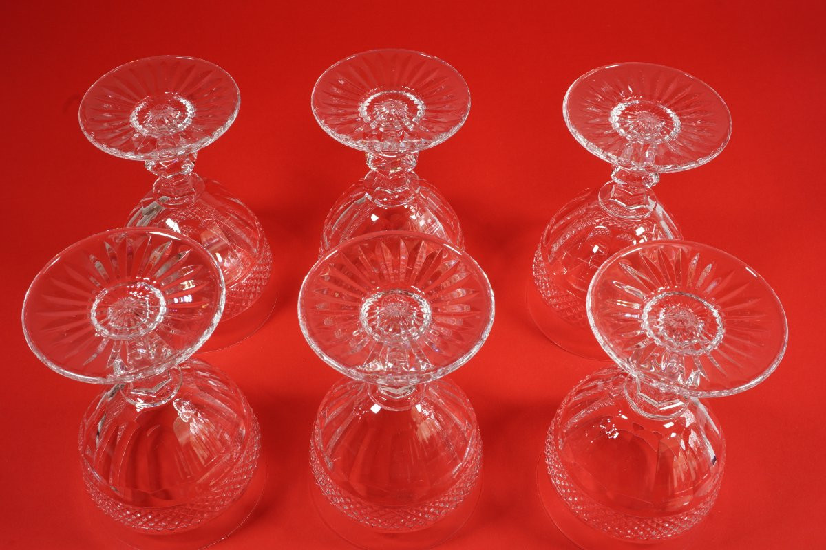 6 verres à eau N°2 cristal Saint Louis Trianon-photo-4