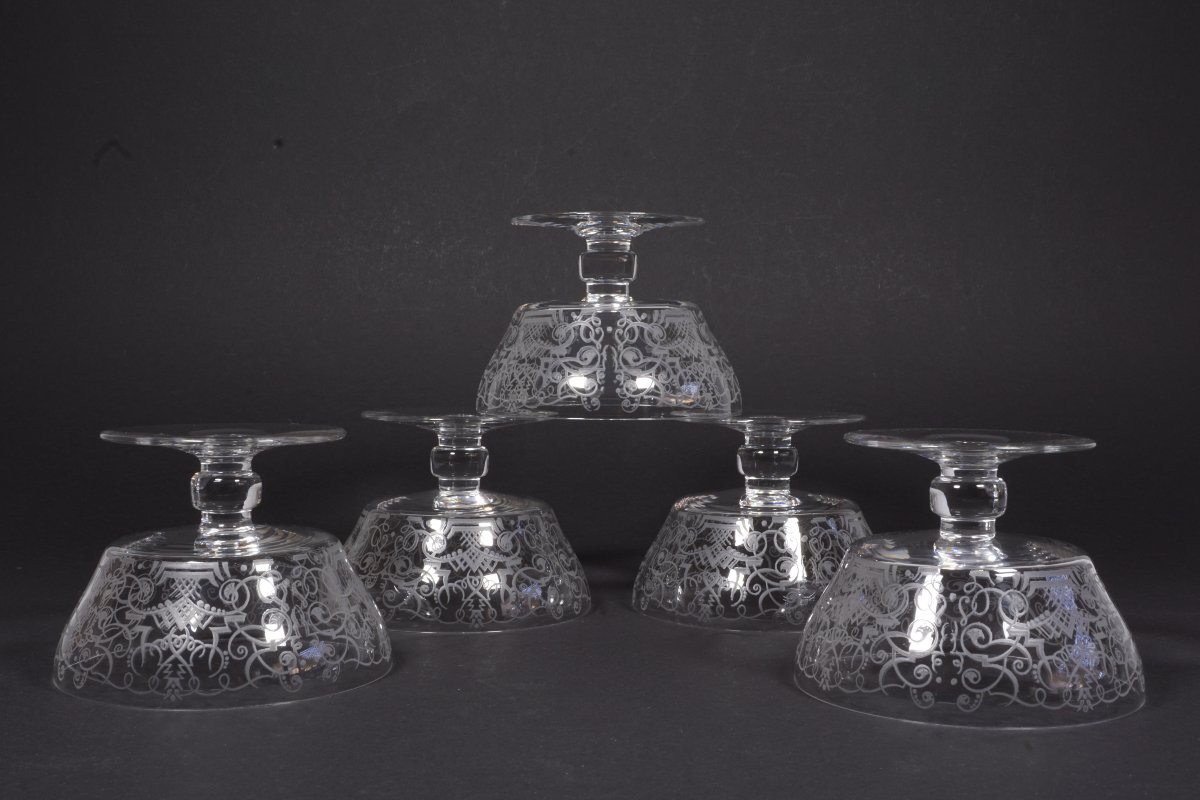 5 coupes à champagne cristal Baccarat-photo-6
