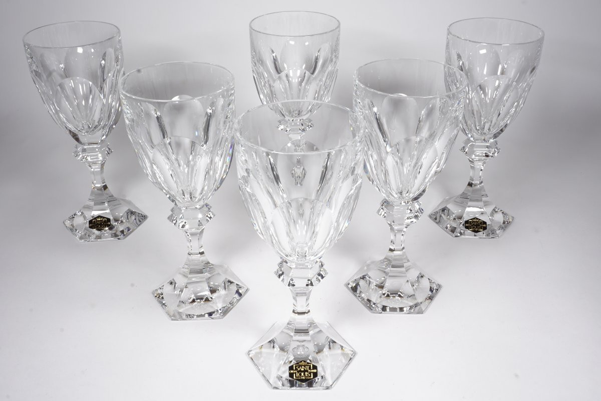 6 verres à eau en cristal Saint Louis Chambord-photo-1