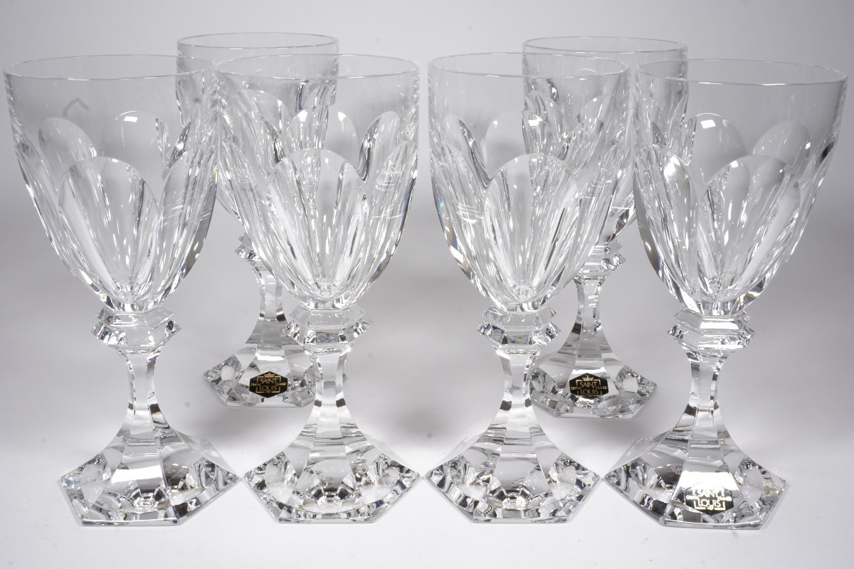 6 verres à eau en cristal Saint Louis Chambord