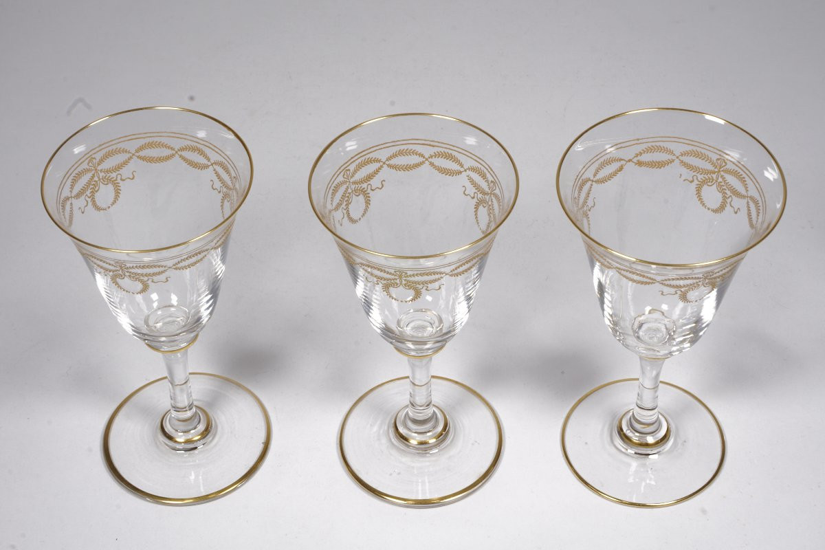 3 Porto Glasses, Baccarat Gold Crystal -photo-4