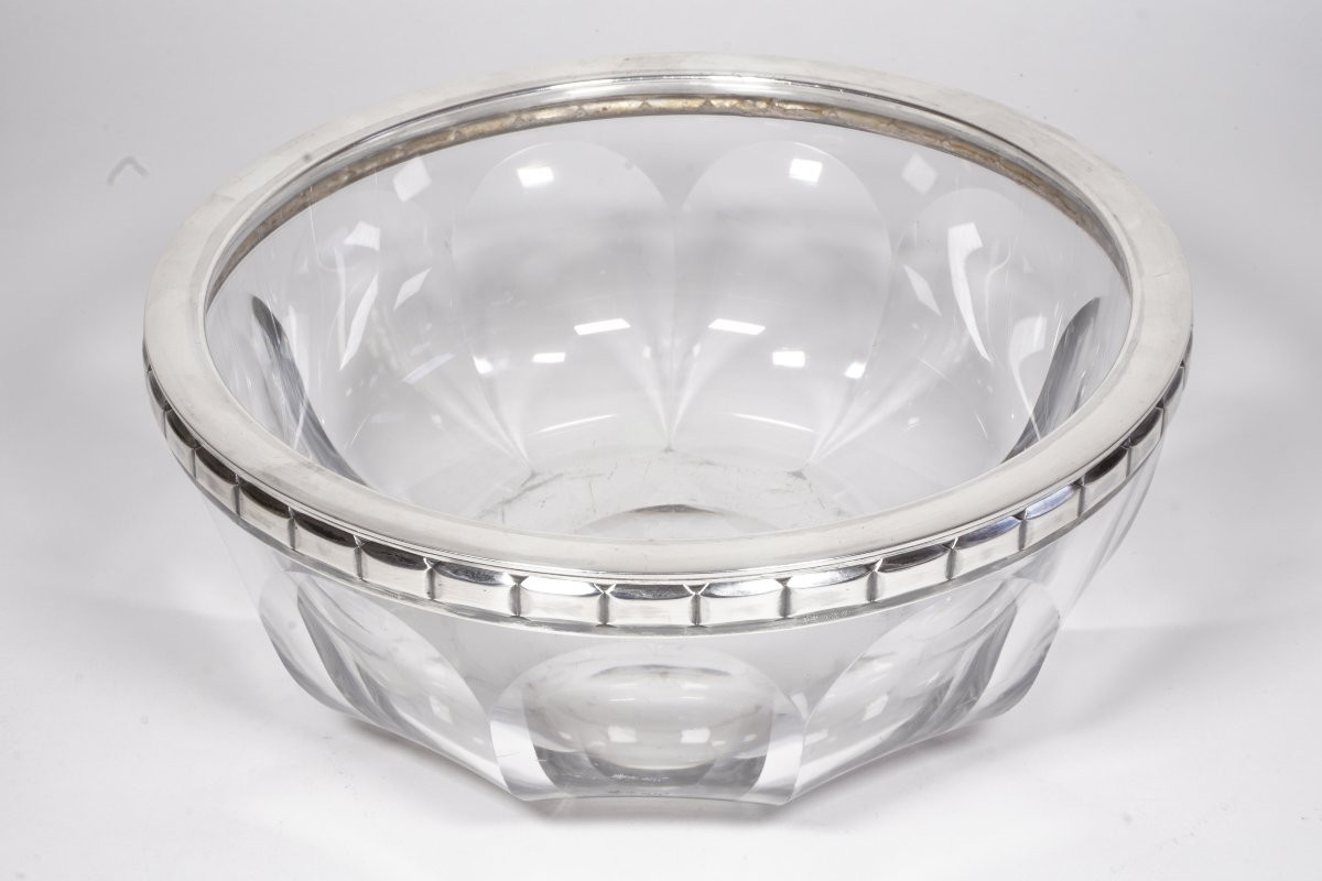 Coupe, jatte, saladier cristal Baccarat Harcourt, Argent Tetard Frères-photo-4