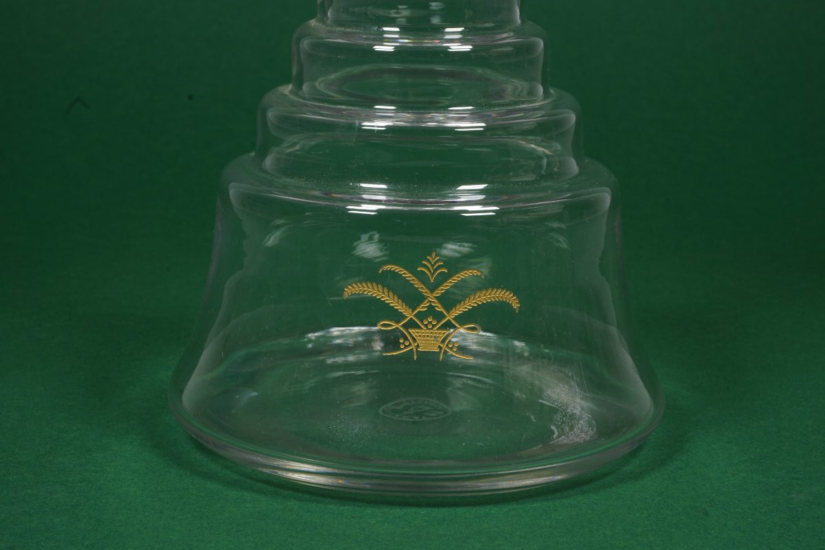 Small Baccarat Crystal Carafe, Engraved And Gilded-photo-1