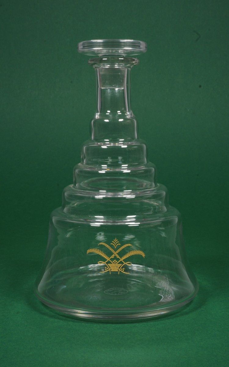 Small Baccarat Crystal Carafe, Engraved And Gilded