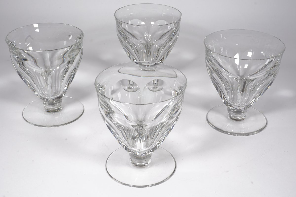 4 Rare Baccarat Talleyrand Harcourt Crystal Glasses No. 3 -photo-2