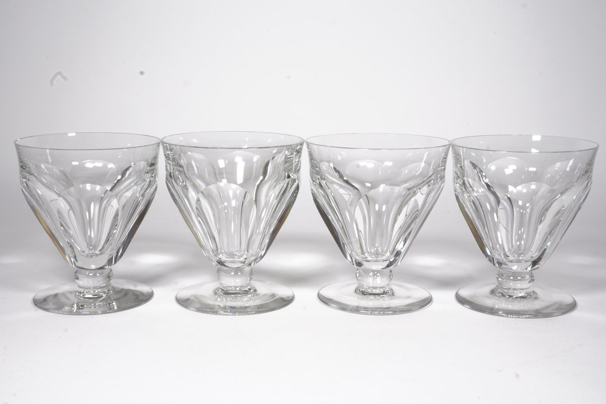 4 Rare Baccarat Talleyrand Harcourt Crystal Glasses No. 3 -photo-3