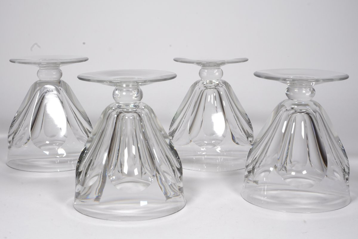 4 Rare Baccarat Talleyrand Harcourt Crystal Glasses No. 3 -photo-2