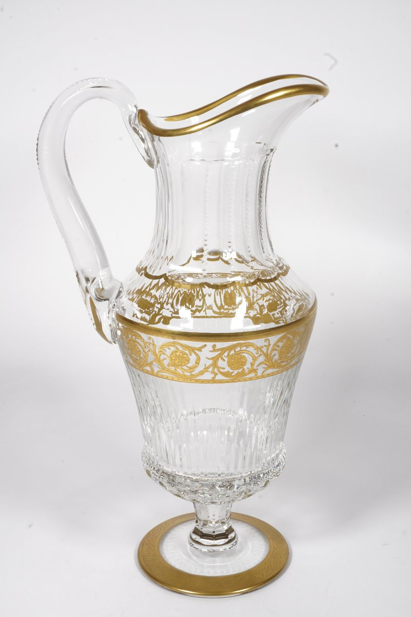 Saint Louis Thistle Crystal Jug, Pitcher, Water Carafe-photo-2