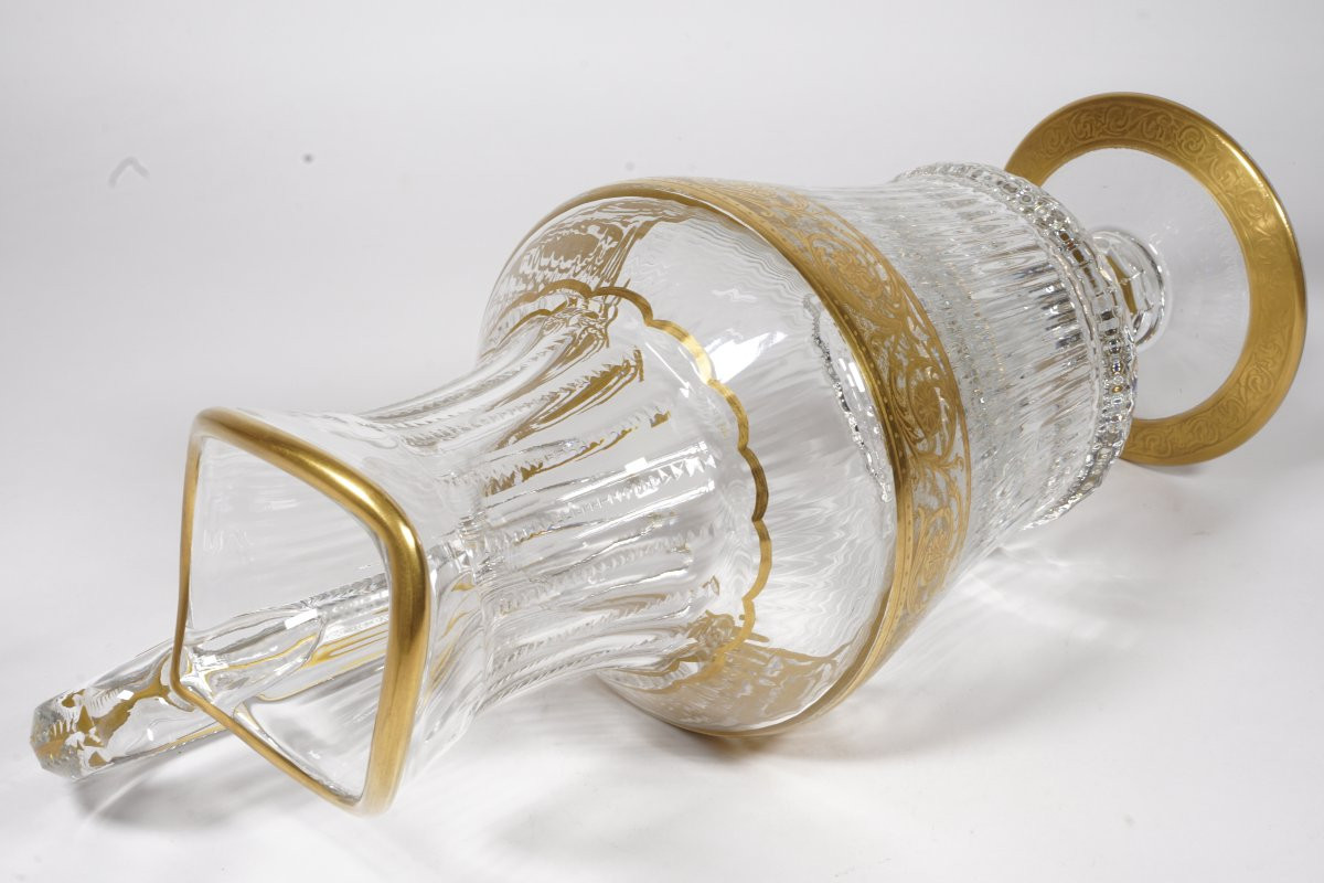 Saint Louis Thistle Crystal Jug, Pitcher, Water Carafe-photo-3