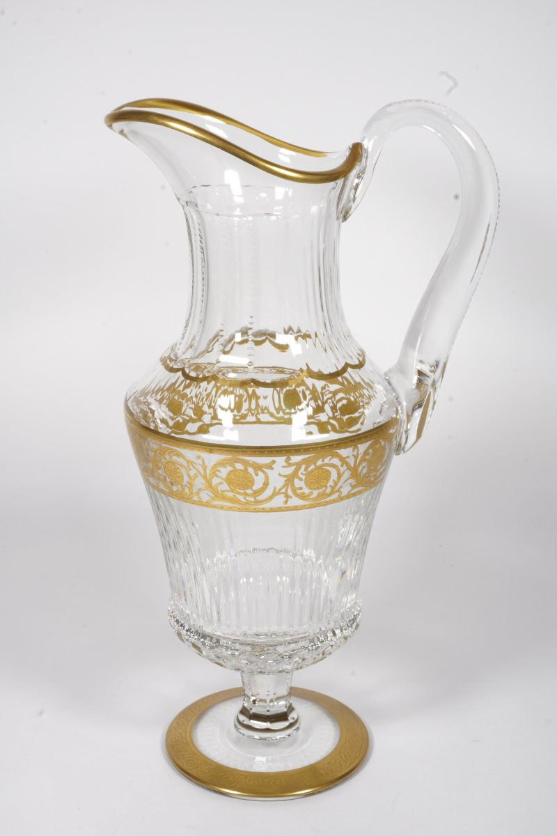 Saint Louis Thistle Crystal Jug, Pitcher, Water Carafe-photo-4