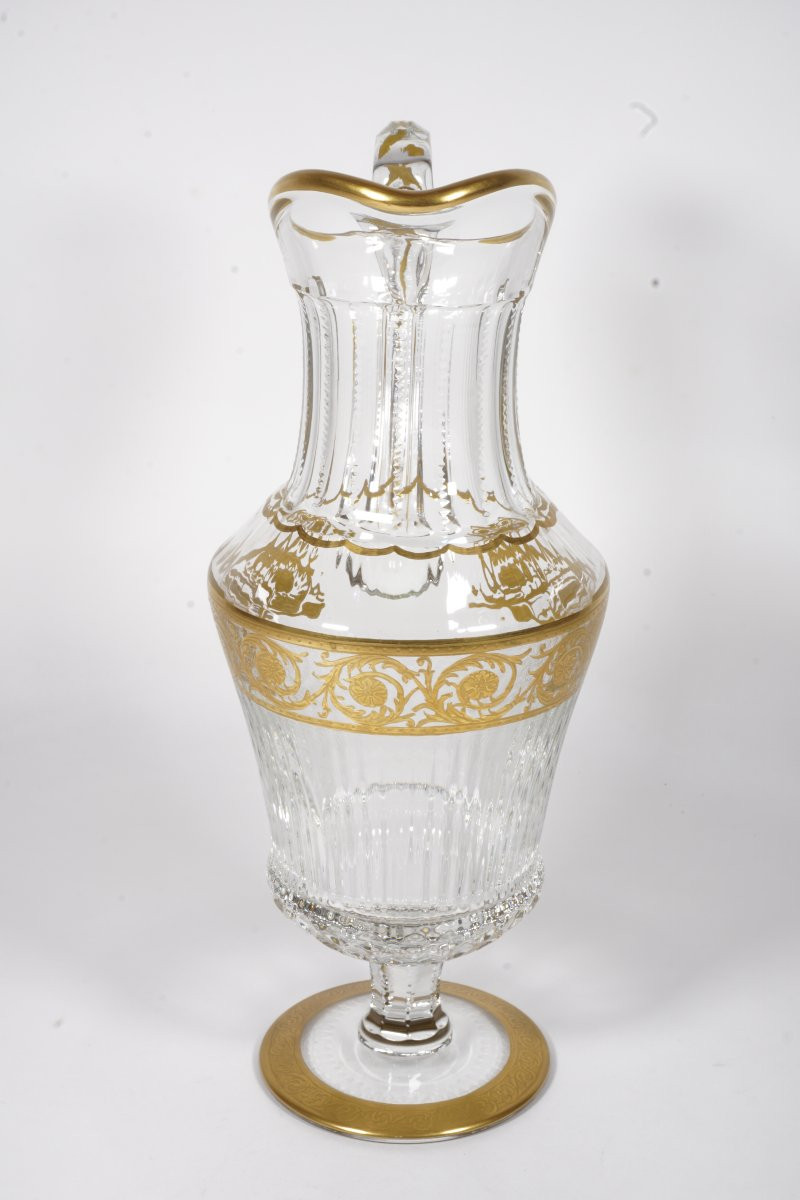 Saint Louis Thistle Crystal Jug, Pitcher, Water Carafe-photo-1