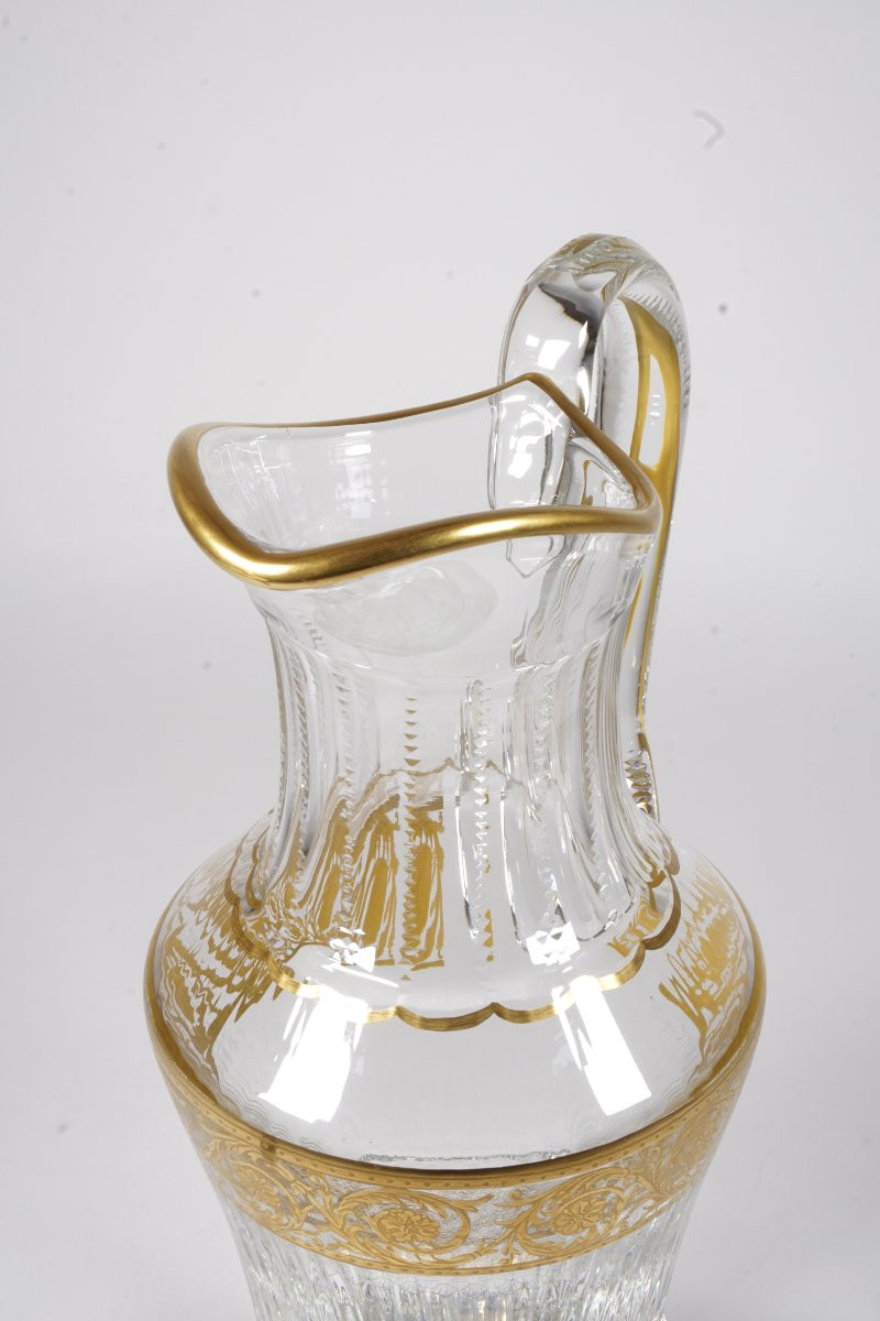Saint Louis Thistle Crystal Jug, Pitcher, Water Carafe-photo-4