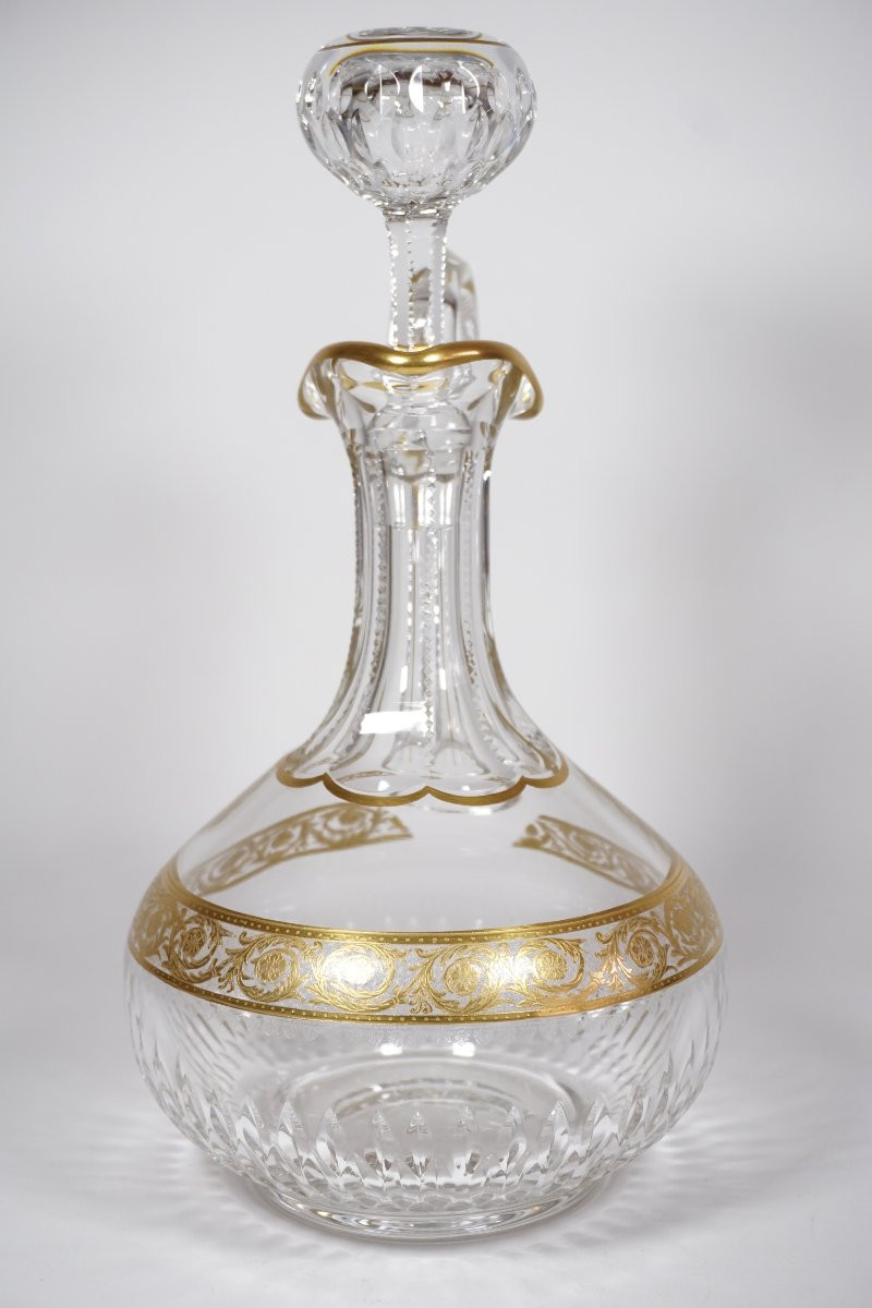 Saint Louis Thistle Crystal Decanter/magnum Carafe-photo-3