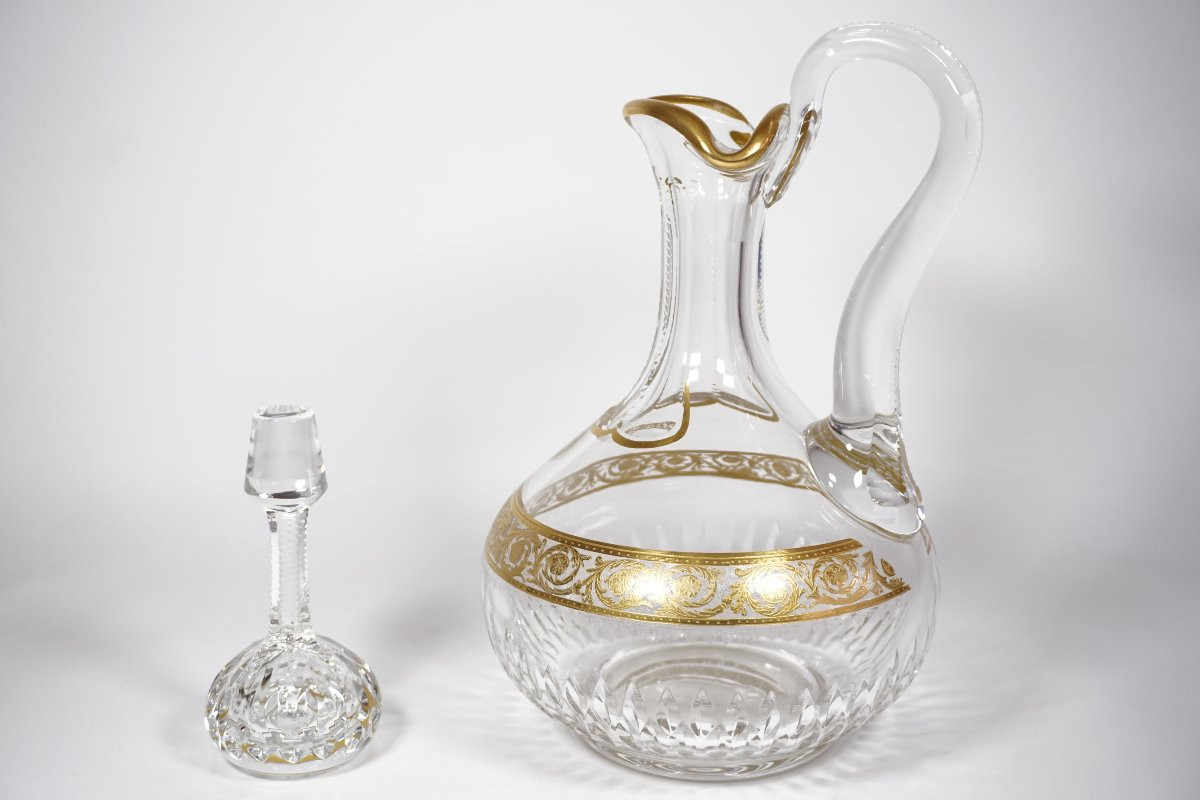 Saint Louis Thistle Crystal Decanter/magnum Carafe-photo-1