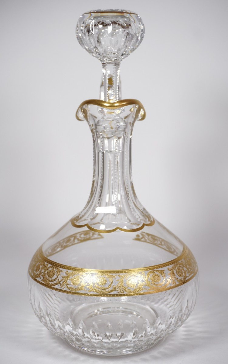 Saint Louis Thistle Crystal Decanter/magnum Carafe-photo-8