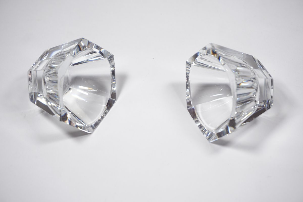 paire salière poivrière, salerons cristal Baccarat Missouri Talleyrand-photo-3